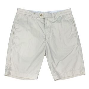 Cremieux Short Men 32 Beige Cotton Flat Front Button Tab Waist Golf Casual Chino
